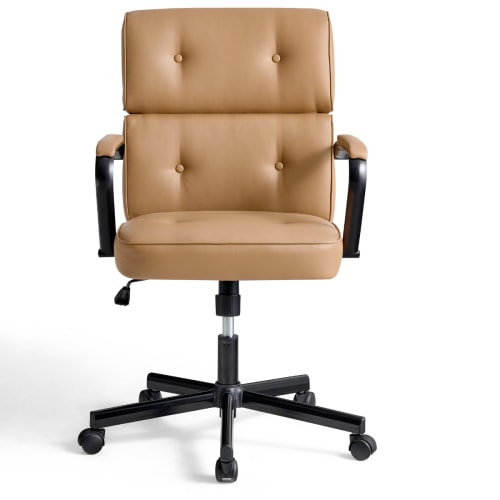 Caramel leather office chair discount